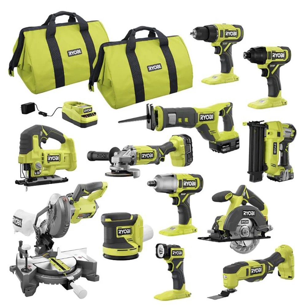 Ryobi 18 V ONE+ kombisats med 12 verktyg